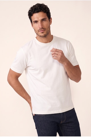 O Yaka Double Face T-shirt Jsco Ekru