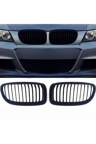 Bmw E90 Lci Böbrek M Technic Tek Çizgi Mat Siyah 2009-2012
