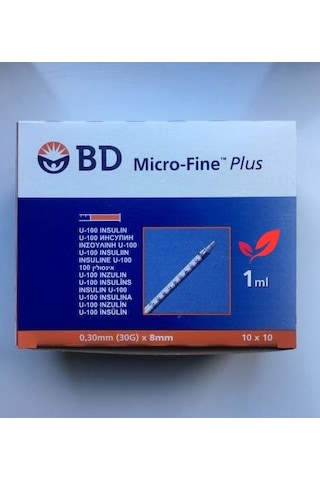 1.0 ML Bd Micro-Fine Plus İnsülin Enjektörü 100'Lu 1 Kutu