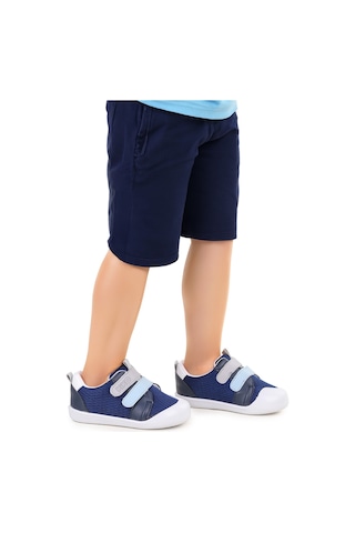 Kiko Kids Textile Cırtlı Erkek Bebek Spor Ayakkabı Lacivert