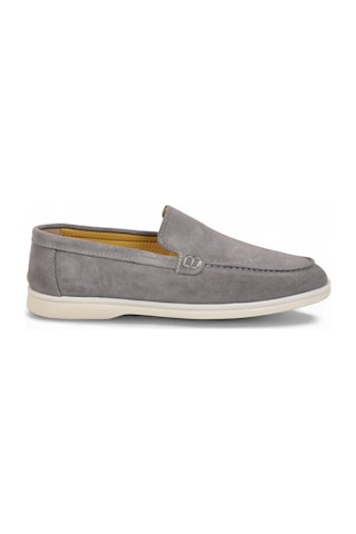 Komcero Açık Gri Hakiki Deri Şık Rahat Espadril Erkek Casual Ayakkabı Loafer 6k020-217
