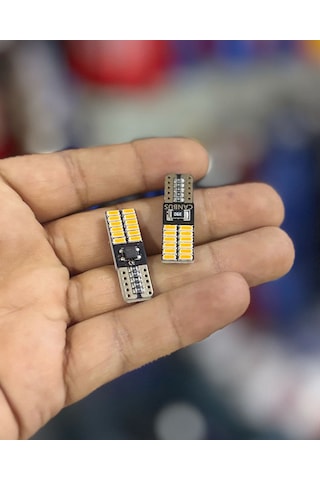 Oto 24led Ampul 2'li Set, T10 Model 12v Turuncu Işık, Fren, Park, Sinyal, Geri Vites Lambası 2 Adet