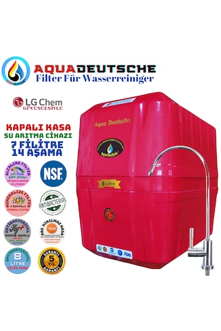 Elegance Kırmızı 7 Filitre 14 Aşama 8 Litre Alkali Mineral Ve Jak