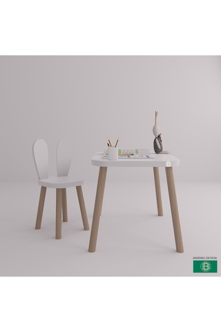 Çocuk Masası Ve Sandalyesi Oyun & Aktivite Masası Lake Beyaz  -  Meşe