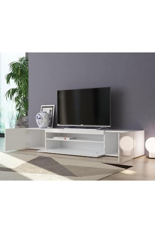 Işık Tv Ünitesi Alt Modülü Tv Sehpası Beyaz Mdf