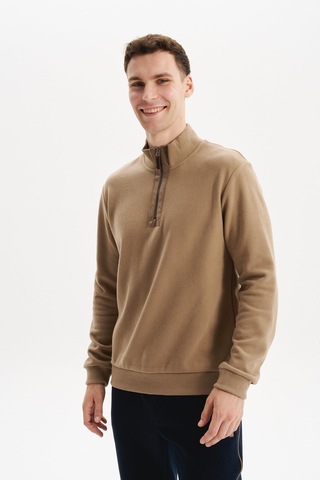 AR-MA Arma Erkek Regular Fit Yarım Fermuar Dik Yaka Sweatshirt Selanik Örme %65 Pamuk %35 Polyester K30554698102 Gri
