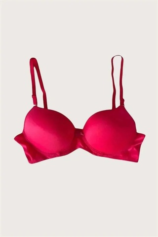 Ang Butik Mikro Kumaş Push Up Dolgulu Balenli Günlük Tek Destekli Sütyen Ten