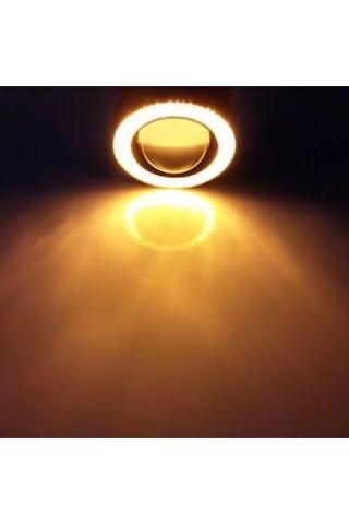 89 Mm Turuncu Mercekli Angel Led Halkalı Sis Far Metal Gövde