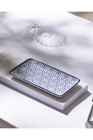 Madame Coco Reve Bleu Lucida Dikdörtgen Tabak - 22 Cm - Mavi/beyaz 8684427225707 Çok Renkli