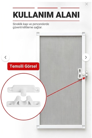 Pimapen Sineklik Çıtçıtı 2 Adet Sineklik Klipsi Pvc Pencere Tutucu Aparat Seti -