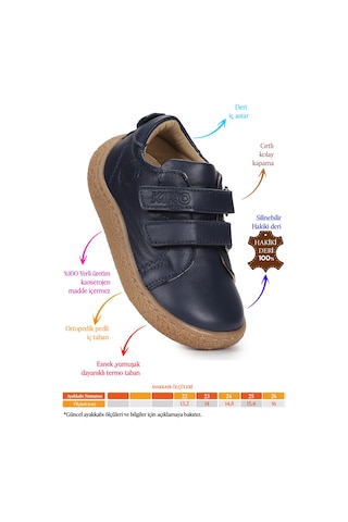 Kiko Kids Luqa %100 Deri Günlük Erkek Bebek Spor Ayakkabı Beyaz