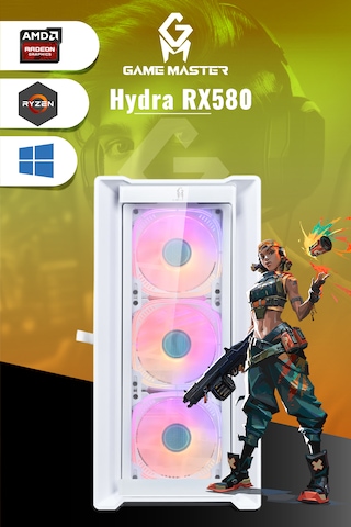Game Master Hydra RX580 R5-5500 32 GB 512 GB M2 SSD RX580 8 GB Free Dos Masaüstü Oyuncu Bilgisayarı