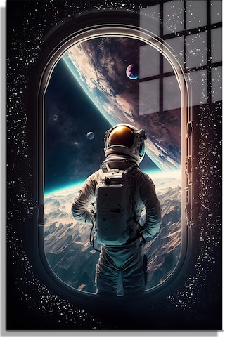 Space/uzay Yapay Zeka Özel Tasarım Cam Tablo Ofis, Mutfak Çocuk Odası, Salon 104