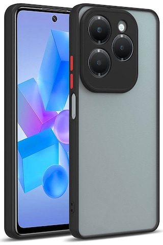 Goocamp İnfinix Hot 40i Kılıf Hux Kapak - Siyah Siyah
