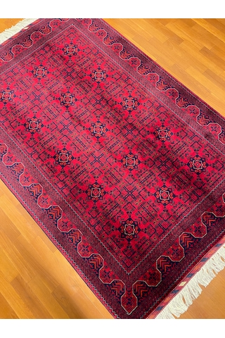 El Dokuma Afgan Biljik 100% Yün Kök Boya Elsanat Eserı Bordo