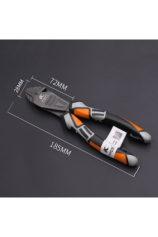 Gajeena Endüstriyel Elektrikçi Testere: Krom-vanadyum Çelik, Tel Kesme, Uçlu/eğik Ağız Seçenekli 8 İnç Profesyonel Pense Turuncu