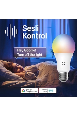 Xenon Smart Akıllı Wi-Fi Led RGB Akıllı Ampul Google Home ve Alexa Uyumlu Renkli Lamba X7021 3 Adet