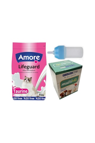 Amore Lifeguard Yavru Kedi Süt Tozu 240 G + Biberon + Multi Vitamin