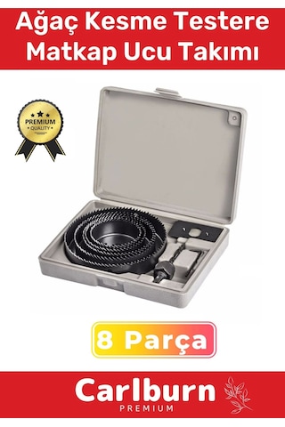 Premium 8 Parça Panç Seti Ağaç Kesme Alyan Anahtarlı Alçıpan Tavan Kesme Matkap Ucu Takımı