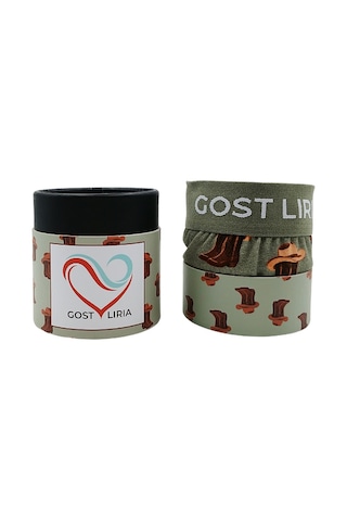 Gost Liria Covboy Desenli Erkek Boxer Yeşil