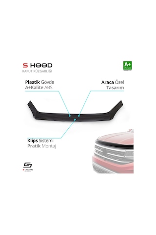 S-dizayn Ford Transit Abs Plastik Kaput Rüzgarlığı 2006-2014 A+kalite