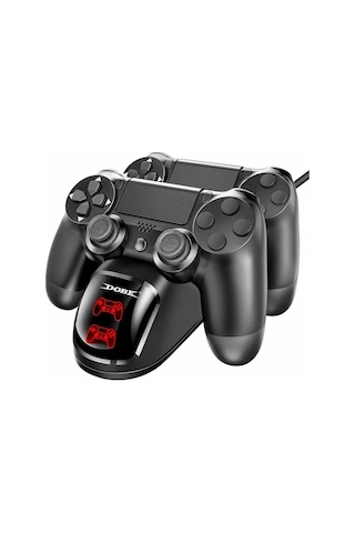 Dobe PS4 Uyumlu Şarj İstasyonu Çift Kol Slim/Pro Şarj Göstergeli
