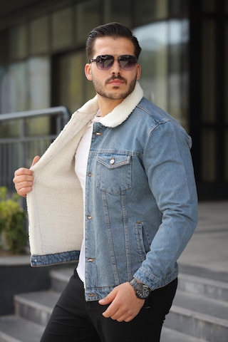 Erkek İçi Kürklü Kot Mont Antrasit