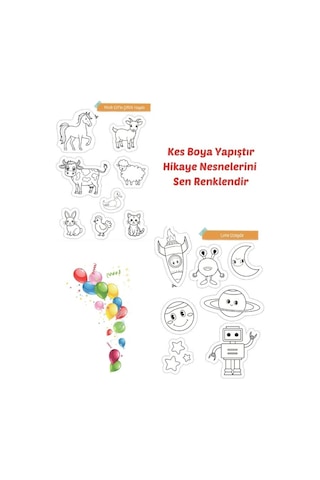 Kes Boya Yapıştır Hikayeyi Sen Renklendir - Tak - Kes Yapıştır Etkinlik Kitabı