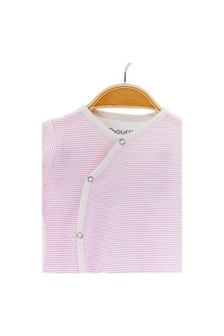 Boumini Bebek Tulumu Pembe Çizgili Patikli Tulum Fuşya