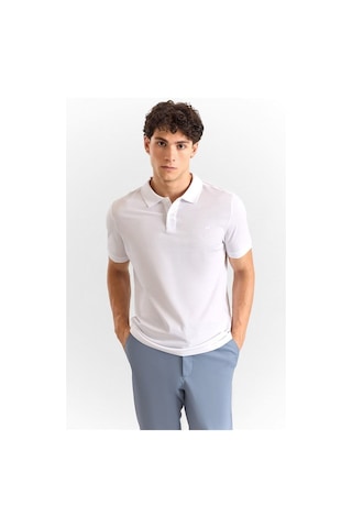 Süvari Beyaz Slim Düz Baskısız Pike Düğmeli Polo Yaka Tişört Ts1014000459-bey