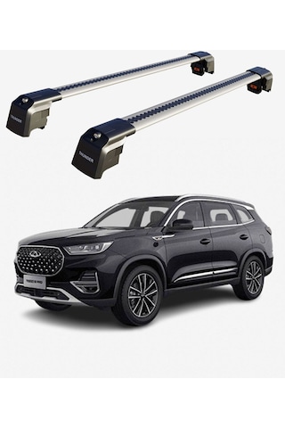 Chery Tıggo 8 Pro 2022-sonrası Trx2 Thunder Carrier Kilitli Ara Atkı Taşıyıcı Tavan Barı Siyah