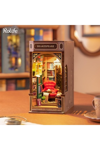 Rolife Tgb07 Kitapçı Bookstore Kitap Köşesi Book Nook Dıy Minyatür Maket Model Seti Mini Dollhouse 3d Model Kit Detaylı Dekoratif Hobi Seti 3d Puzzle Tiny House