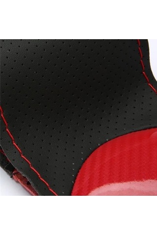 Novahub Kırmızı 38cm Direksiyon Kılıfı: Katlanabilir, Rahat Tutuşlu, Dekoratif, Mikrofiber Sahte Deri Kırmızı