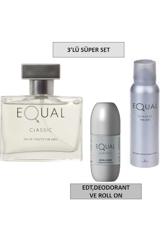 Equal Kofre Set Edt 75ml + Deodorant 150ml+roll-on Fresh - Marin
