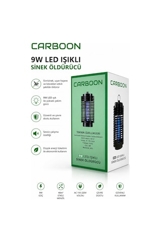 Carboon 9w Elektrikli Uv Led Işıklı Sinek Sivrisinek Öldürücü Sessiz, Sağlıklı Ve Etkili Koruma