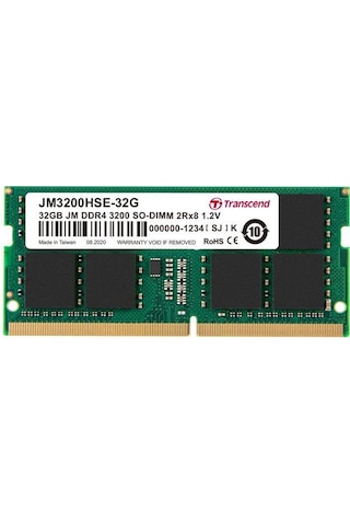 Transcend JM3200HSE-32G 32 GB DDR4 3200 MHz CL22 Notebook Ram