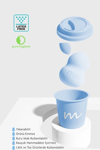 Makyaj Süngeri Fondöten Emmeyen Sponge Coffee Cup Hijyenik Blue1 Pro 1 Mini