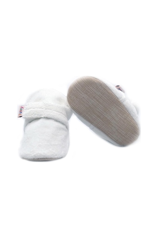 Funny Baby Kadife Cıtlı Rahat Panduf Esnek Ergonomik Yumuşacık Taban Özel Tasarım Organik Rahat Hava Alır Yüzey - Ekru