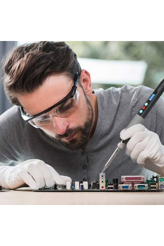 Yifomall 90w Dijital Lcd Kaynak Demiri Seti - Programlanabilir Sıcaklık Ayarı, Otomatik Uyku Modu, Büyük Destek Ve Tam Zımba Takımı Eu Standartı