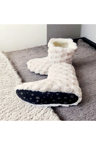 Gezer Ortopedik Yumuşacık Kışlık Peluş Hafif Taban Ev Botu,pandufu 001