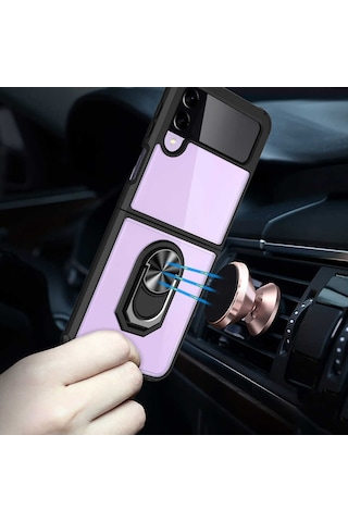Samsung Uyumlu Galaxy Z Flip 3 Kılıf Zore Mola Kapak Siyah