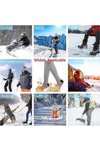 Moveevo Erkek Ve Kadınlar İçin Şarjlı Isıtıcı Çoraplar, 3 Dereceli Sıcaklık Ayarı, Kış Ayak Isıtıcı, Ultra Konforlu Ve Gözenekli Malzeme Çok Renkli