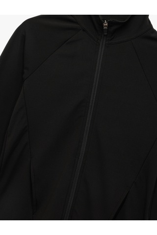 Koton Slim Fit Dik Yaka Uzun Kollu Fermuarlı Spor Sweatshirt Siyah 6wak10035nk Siyah