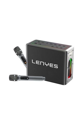 Lenyes S861 12.000mah Powerbank Özellikli Çift Mikrofonlu Bluetooth Speaker Hoparlör V5.0 Siyah Siyah