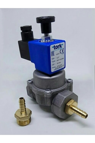 Karavan Lpg Gaz Alarm + 1/2'' Selenoid Vana Güvenlik Seti 12VDC Gri - Mavi