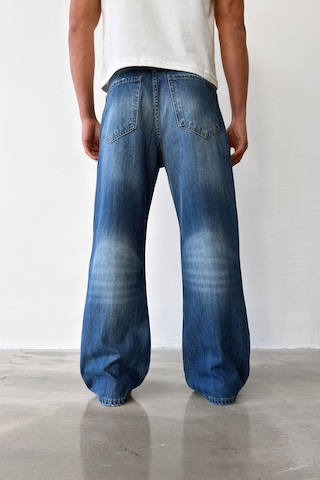Flaw Yıkamalı Lazer Baskı İspanyol Paça Jean-29646 Mavi