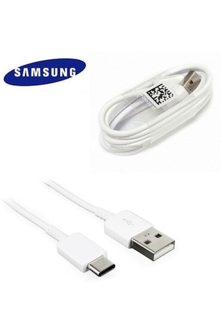 Samsung Uyumlu S8 S9 Şarj Ve Data Kablosu Type C Beyaz