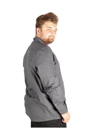 Mode Xl Büyük Beden Erkek Klasik Gömlek Likralı 20351 Füme 001