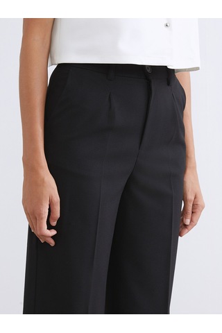Lcw Vision Siyah Loose Fit Kadın Pileli Pantolon