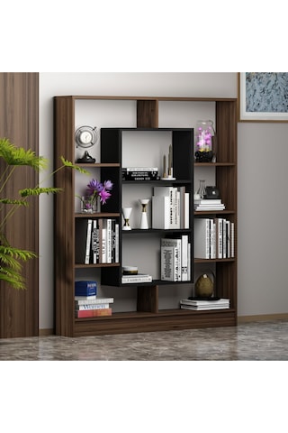 Venüs Kitaplık - Ceviz / Siyah